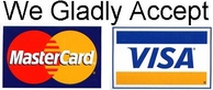 We Accept Visa and MasterCard